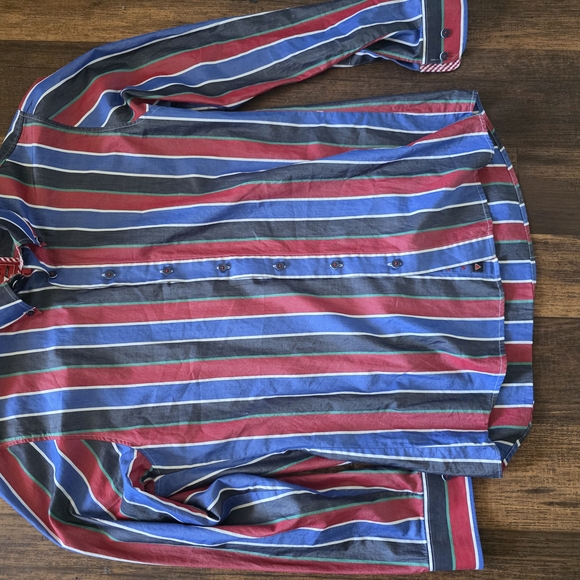 Haupt Slim Fit Button Down Striped Multicolor Men's Shirt L 16.5 - Picture 1 of 8
